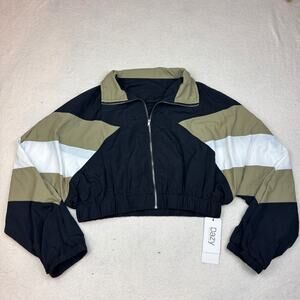 SHEIN Dazy Colorblock Zip-Up Crop Jacket Women's Size S Long Sleeve Windbreaker